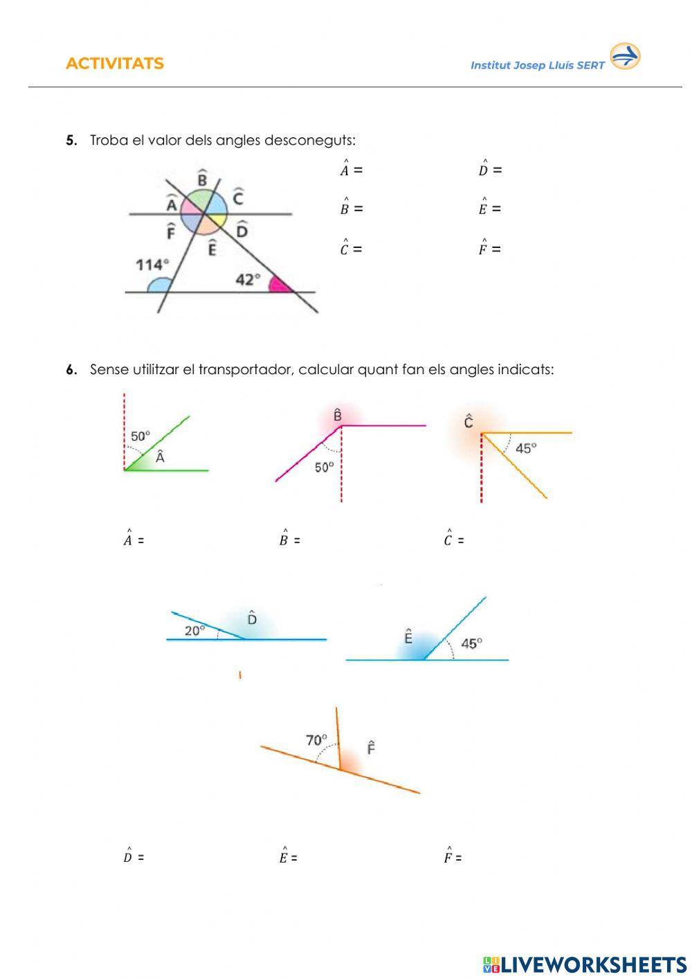 Angles complementaris i suplementaris I
