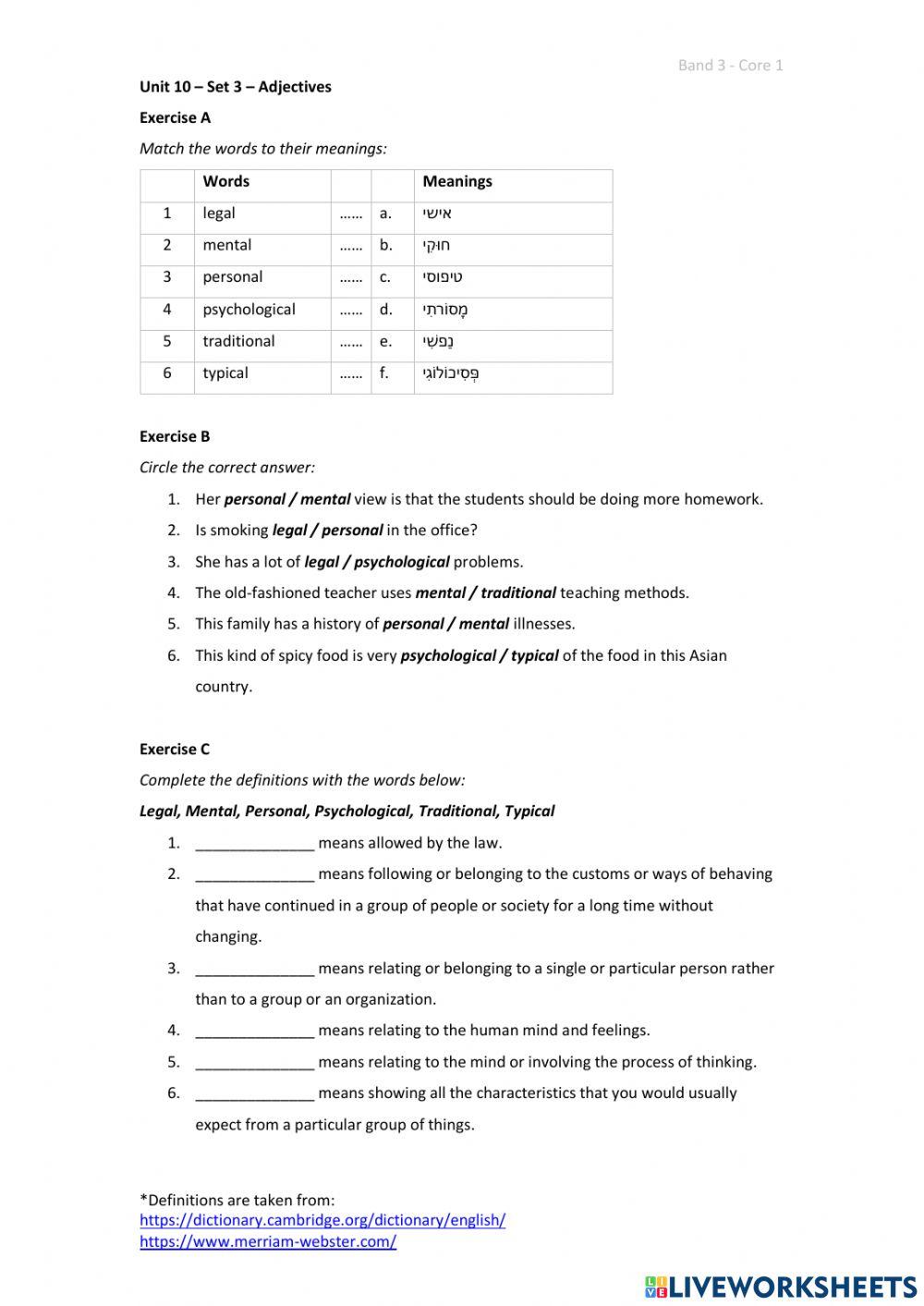 Band 3 (Core 1) - Unit 10 - Set 3