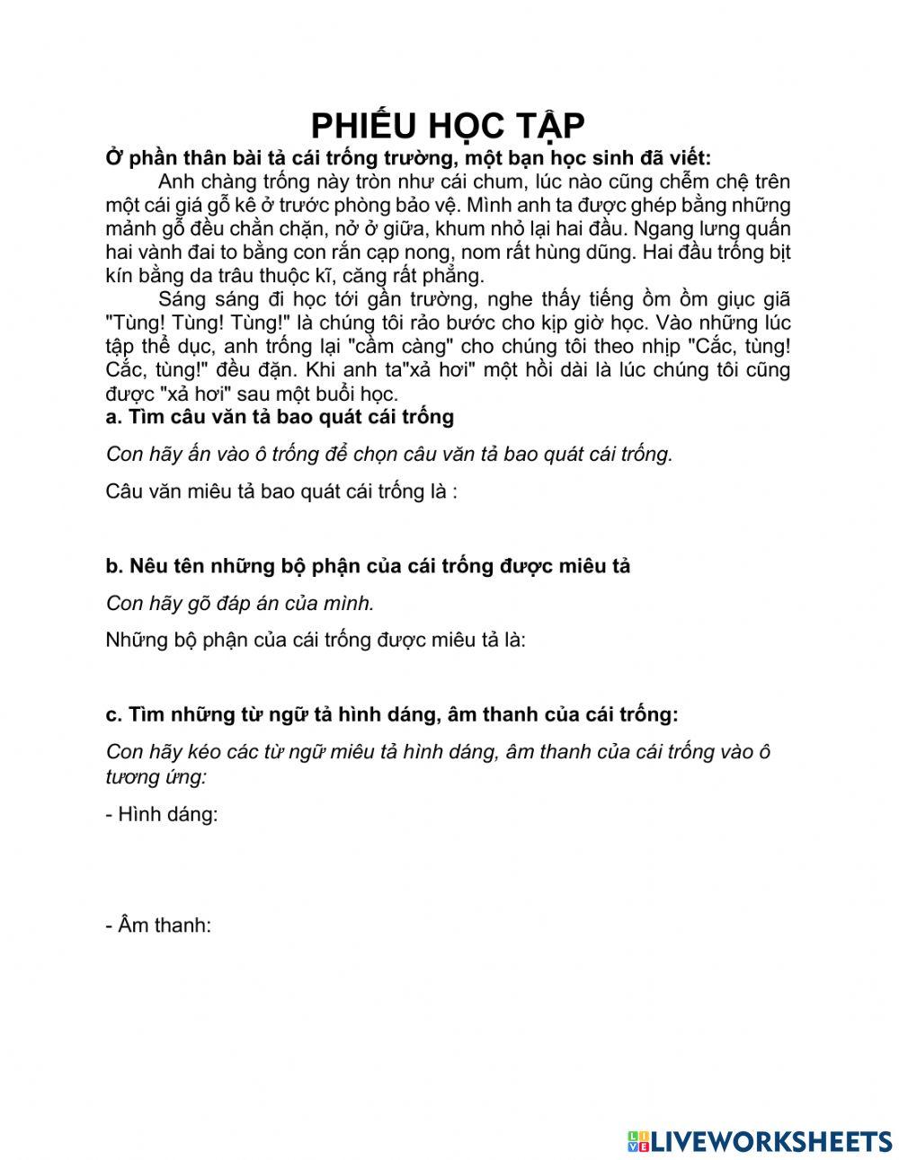 Phiếu học tập