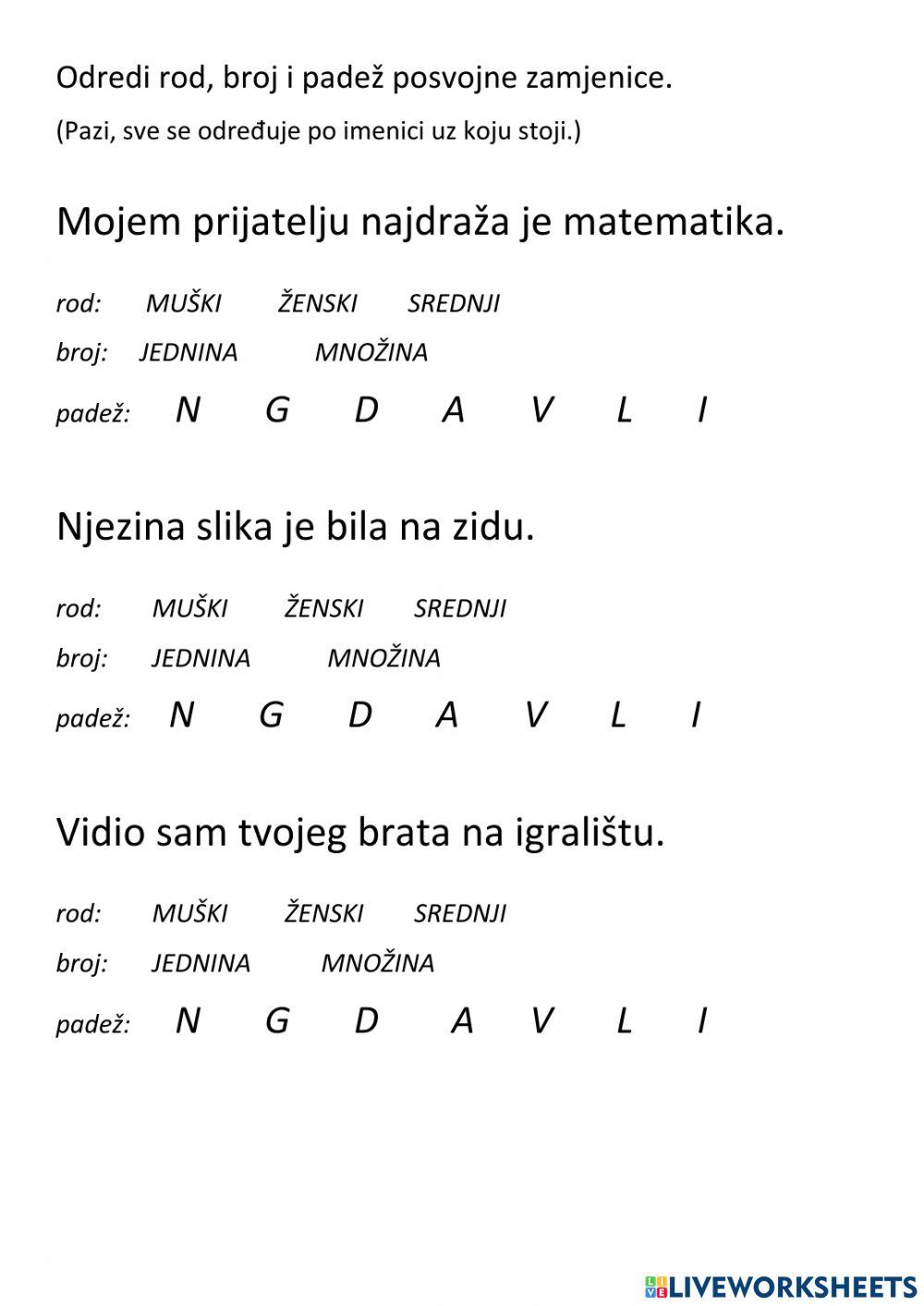 Osobne i posvojne zamjenice