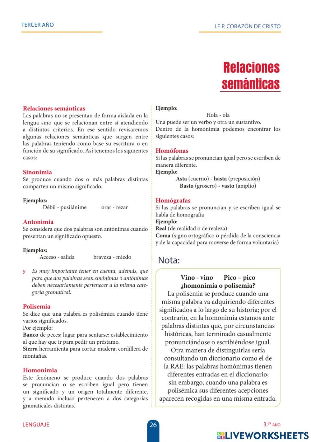 Relaciones semánticas