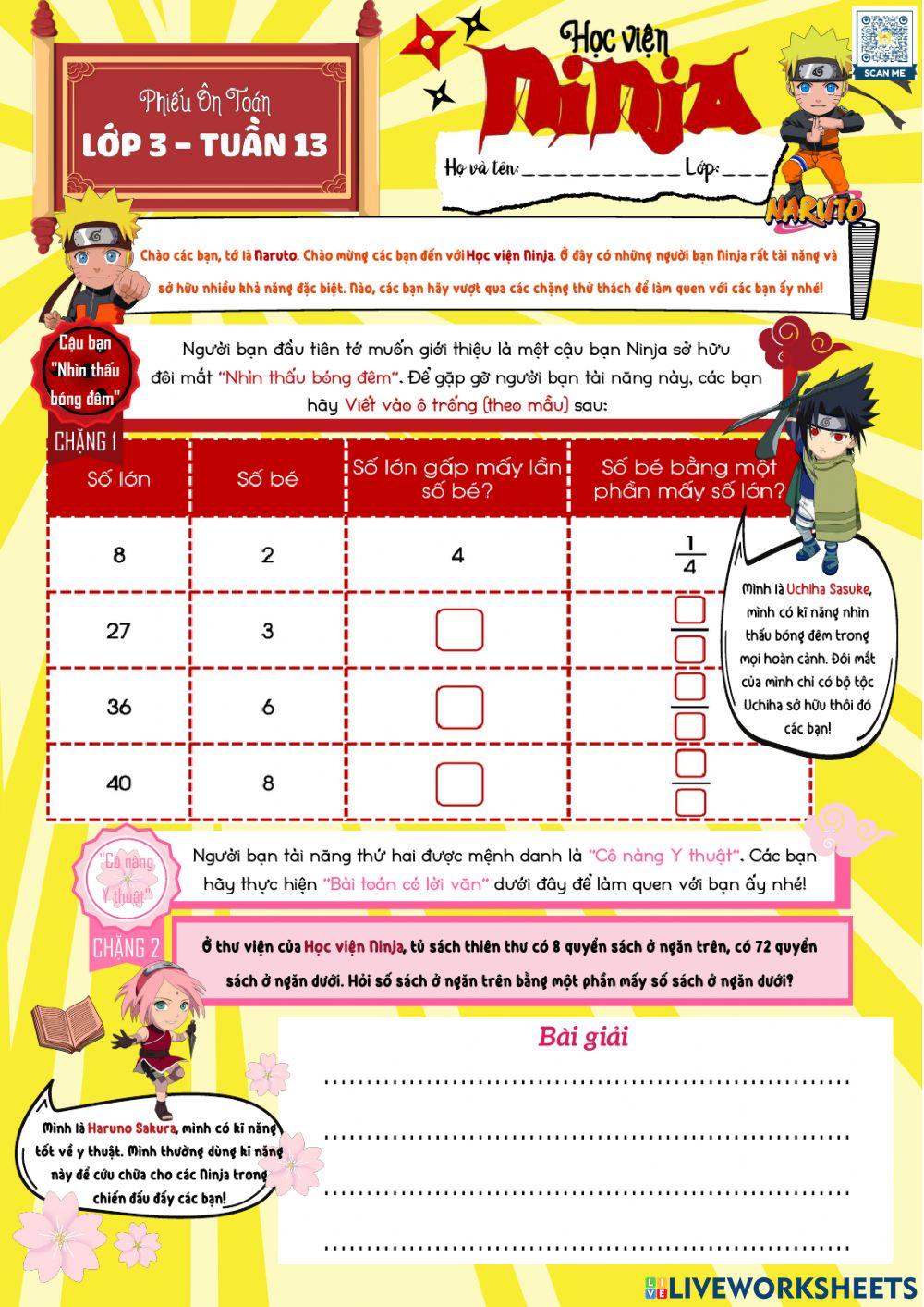 Ôn tập cuối tuần 13 môn Toán