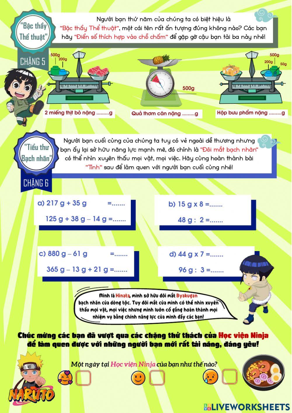 Ôn tập cuối tuần 13 môn Toán