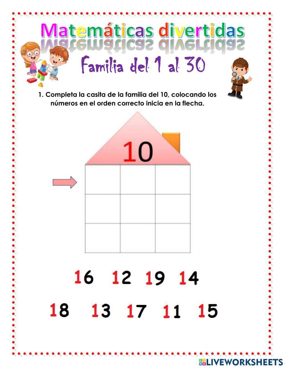 Familia del 1 al 30 Familia del 1 al 30