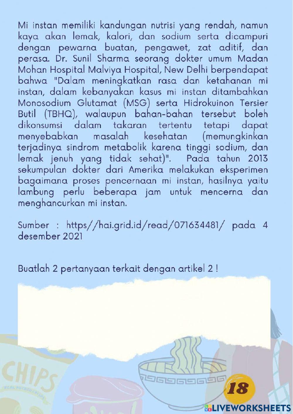 Dampak Penggunaan Zat Aditif