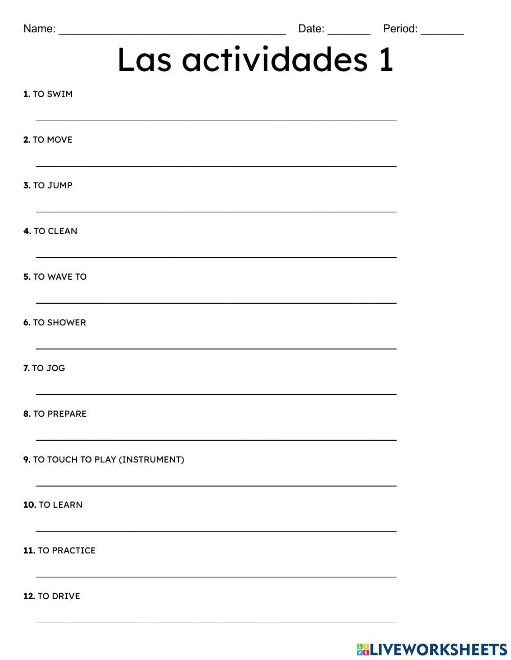 Las actividadeds 1