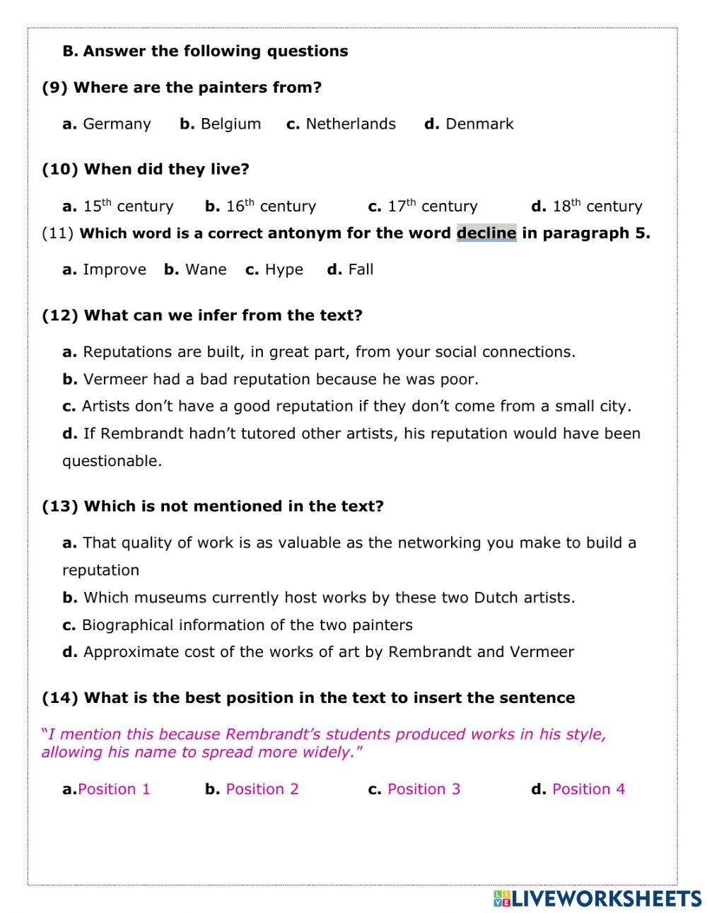 The art of reputation