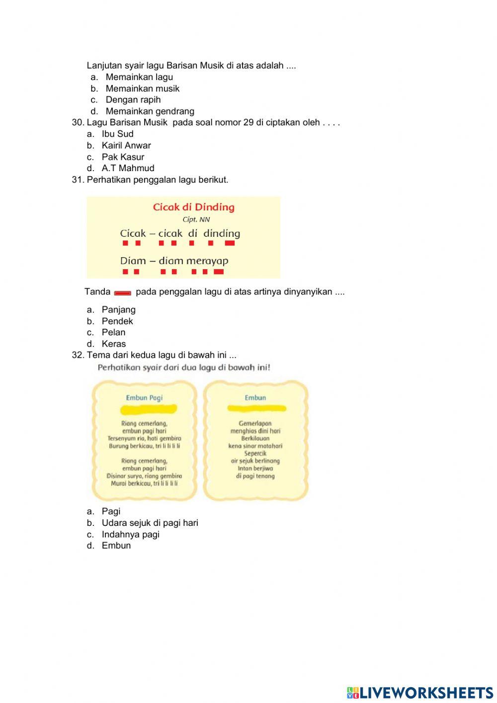 Soal PAS Tema 3 Ganjil