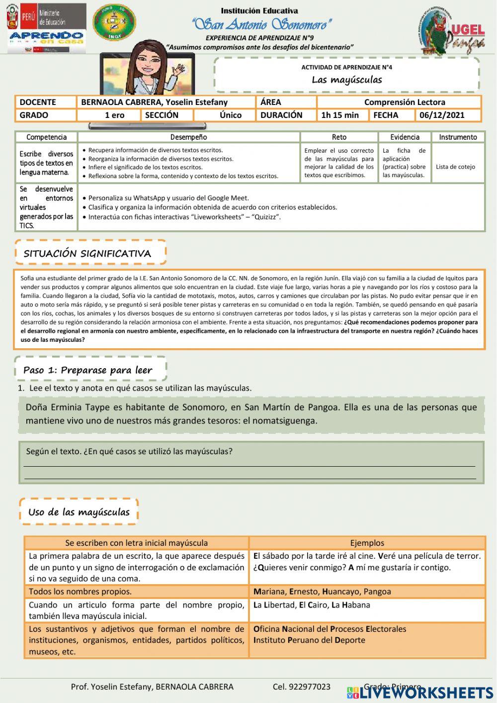 Uso de las mayúsculas