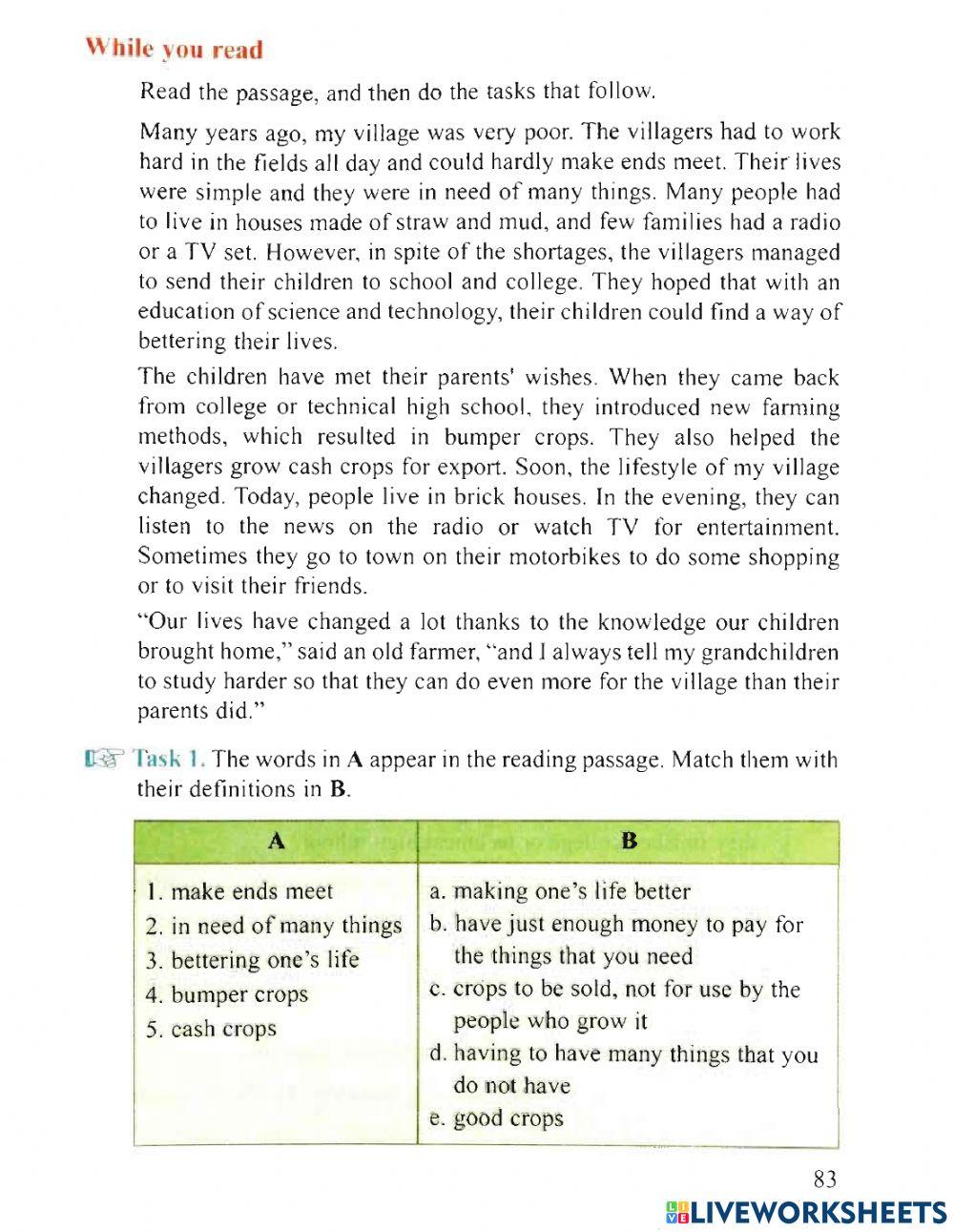 Unit 8 the story of my village