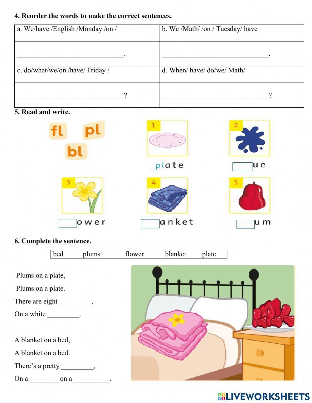 Lớp 4- unit 4- we have english
