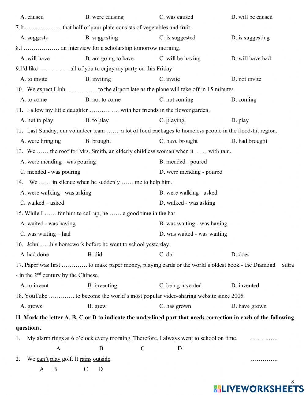 ĐỀ CƯƠNG ÔN TẬP HK 1 - ANH 10 (Phần 1)