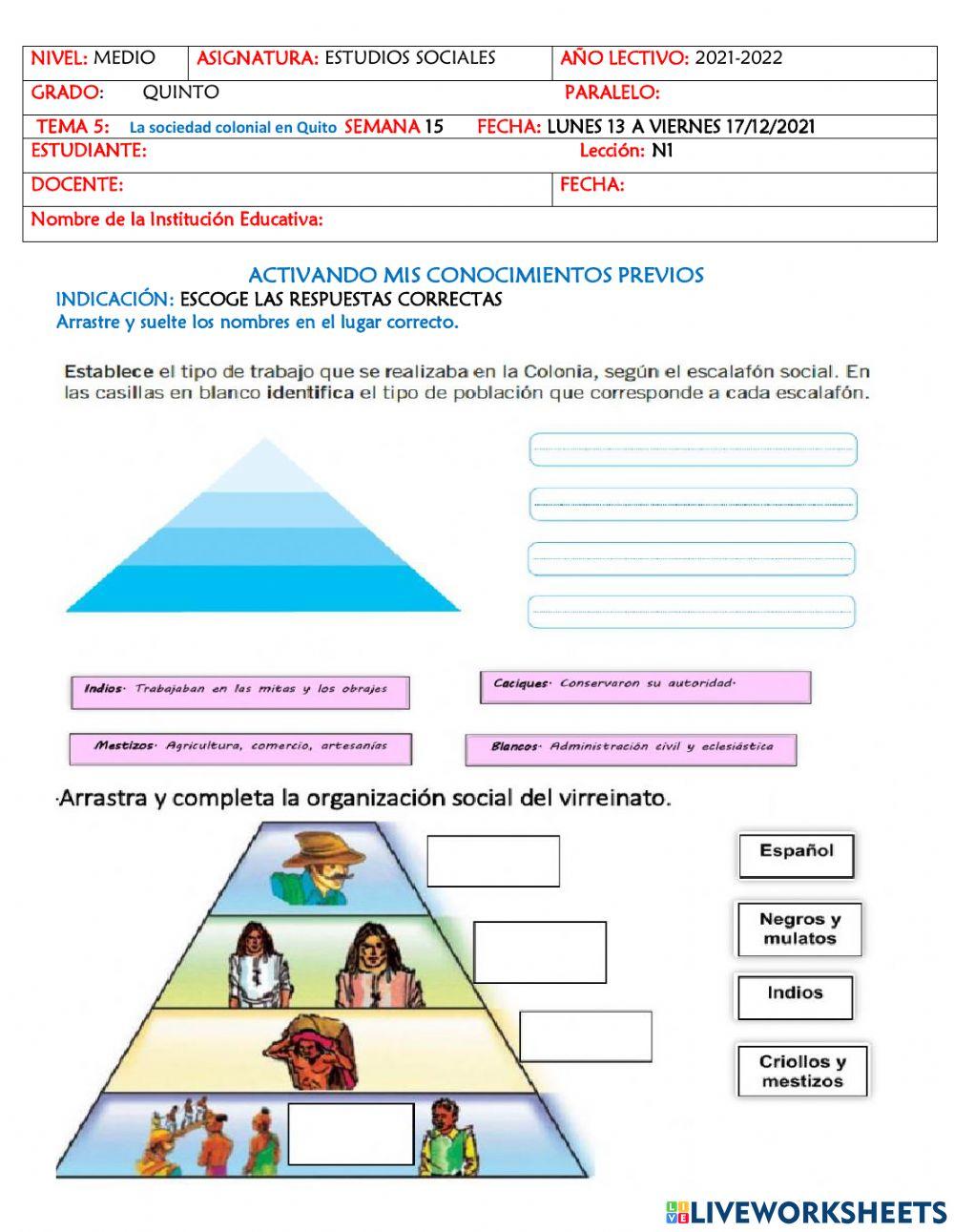La sociedad colonial en Quito