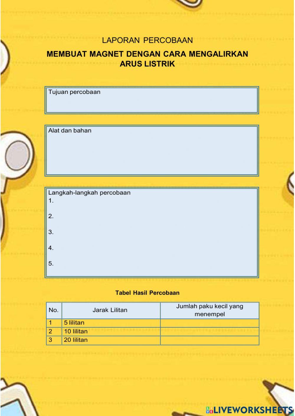 Laporan Percobaan Membuat Magnet