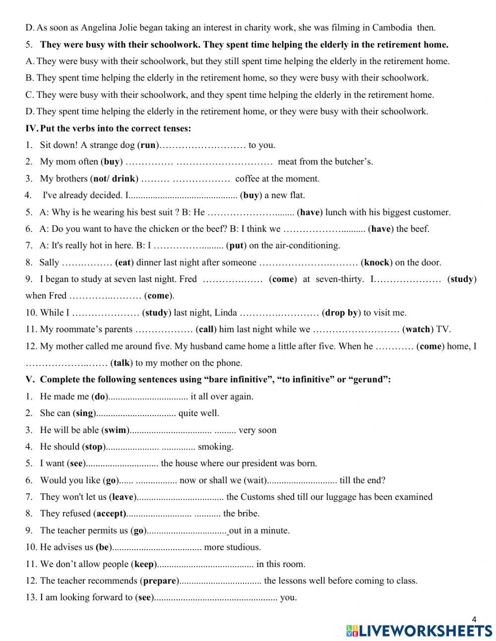 ĐỀ CƯƠNG ÔN TẬP HK1 - ANH 10 (Phần 2)