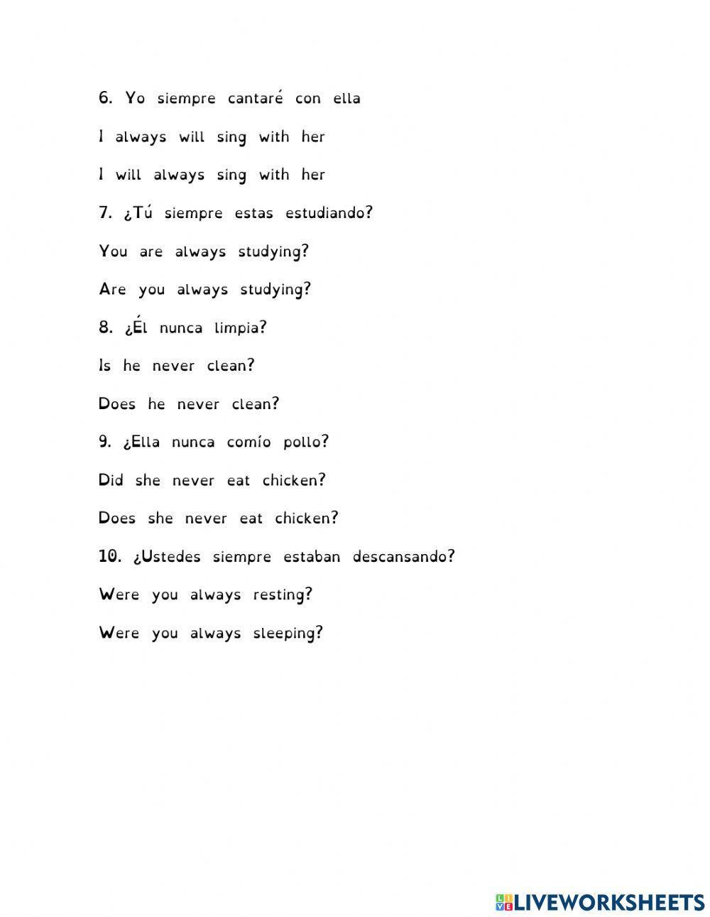 Adverbios de frecuencia