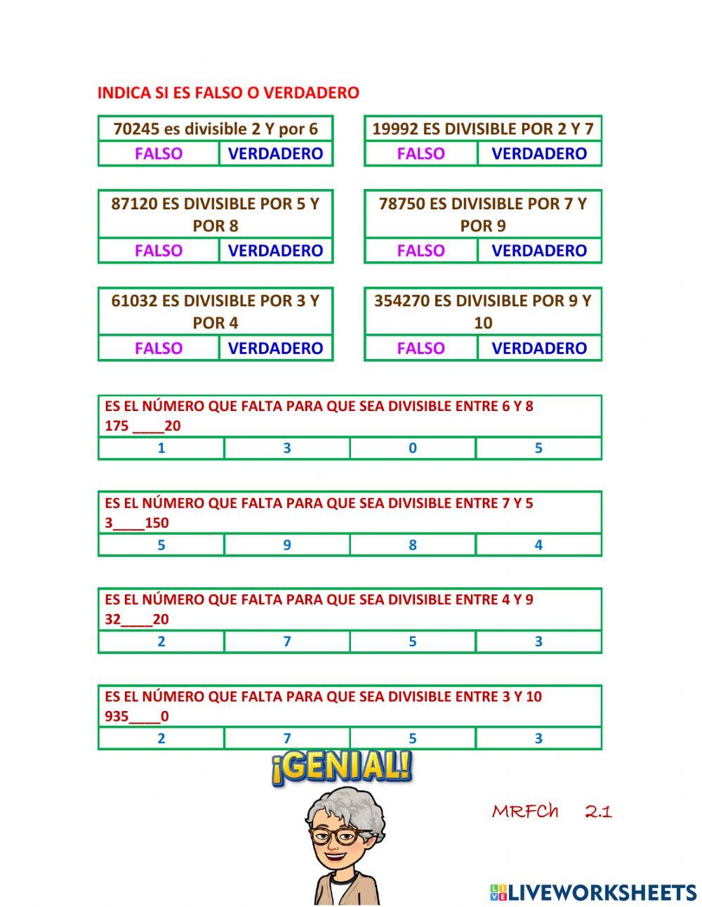 Criterios de divisibilidad