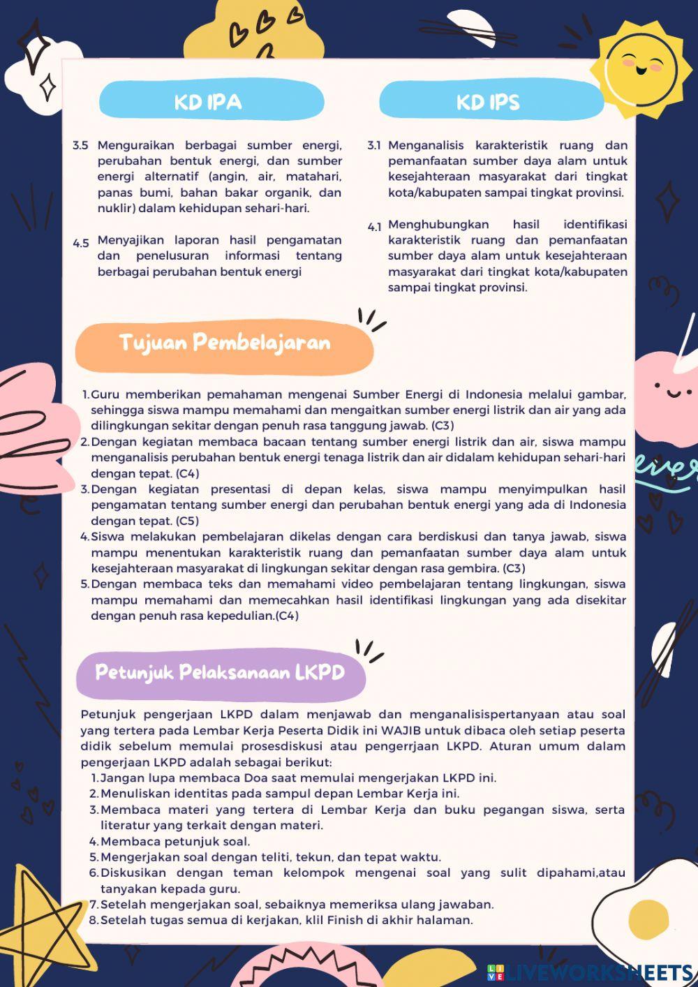 LKPD Kelas 4 Tema 9 Subtema 1 Pembelajaran 1