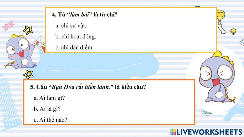 Ôn tập đọc hiểu cuối HKI