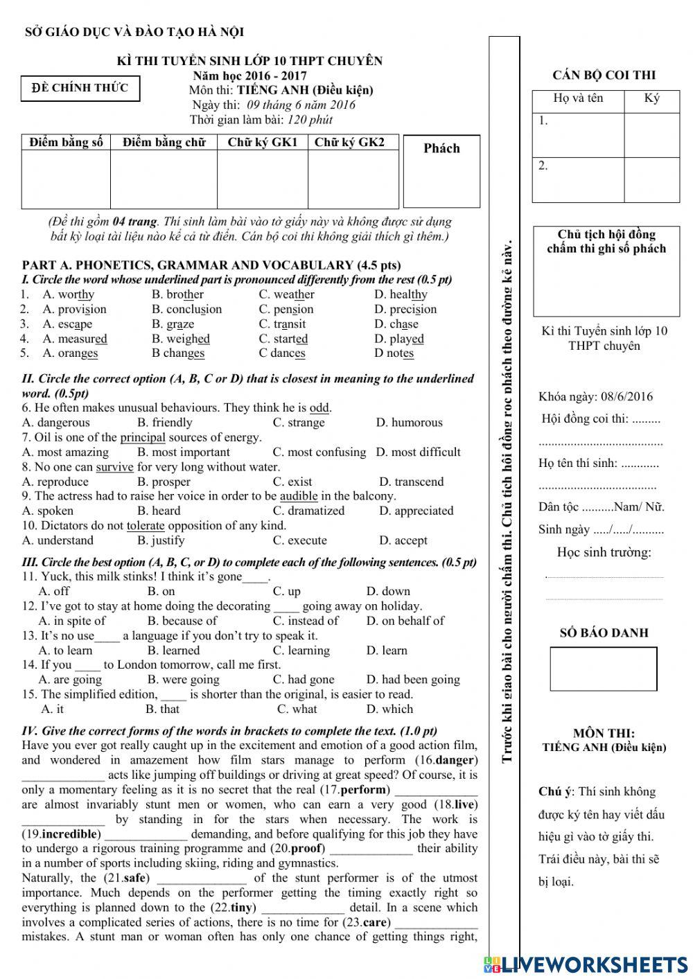 E9 - Đề ĐK AMS 2016 - 2017 (Part 2)