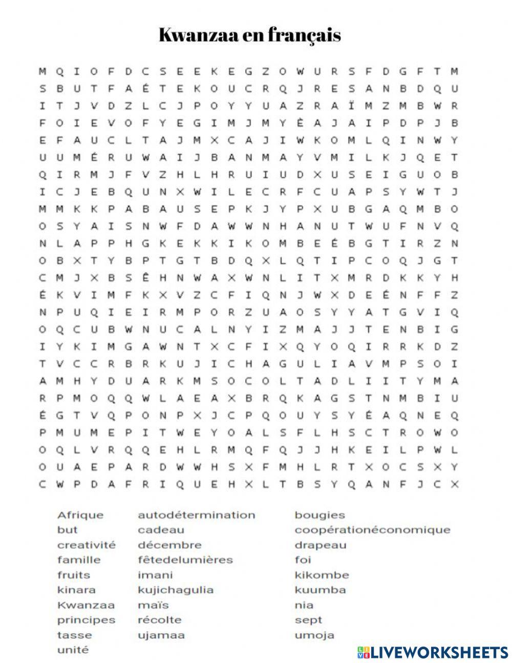 Kwanzaa en français