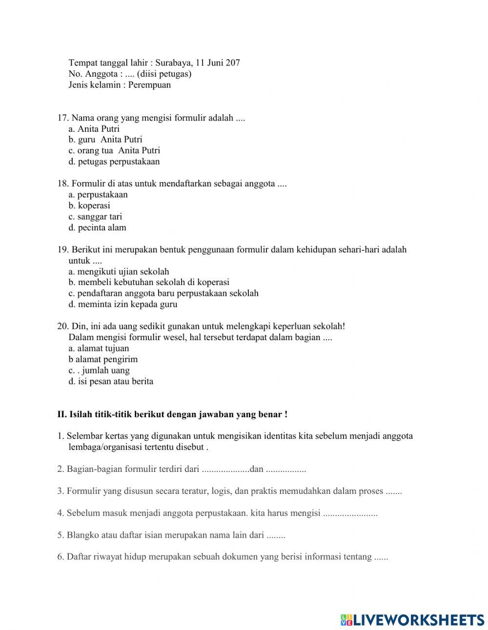 Soal ujian tema 5 bahasa indonesia