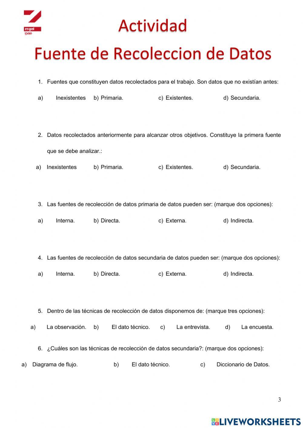 Fuentes de recolección de datos 1