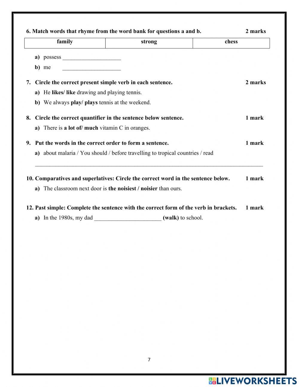 Assessment A Paper 1