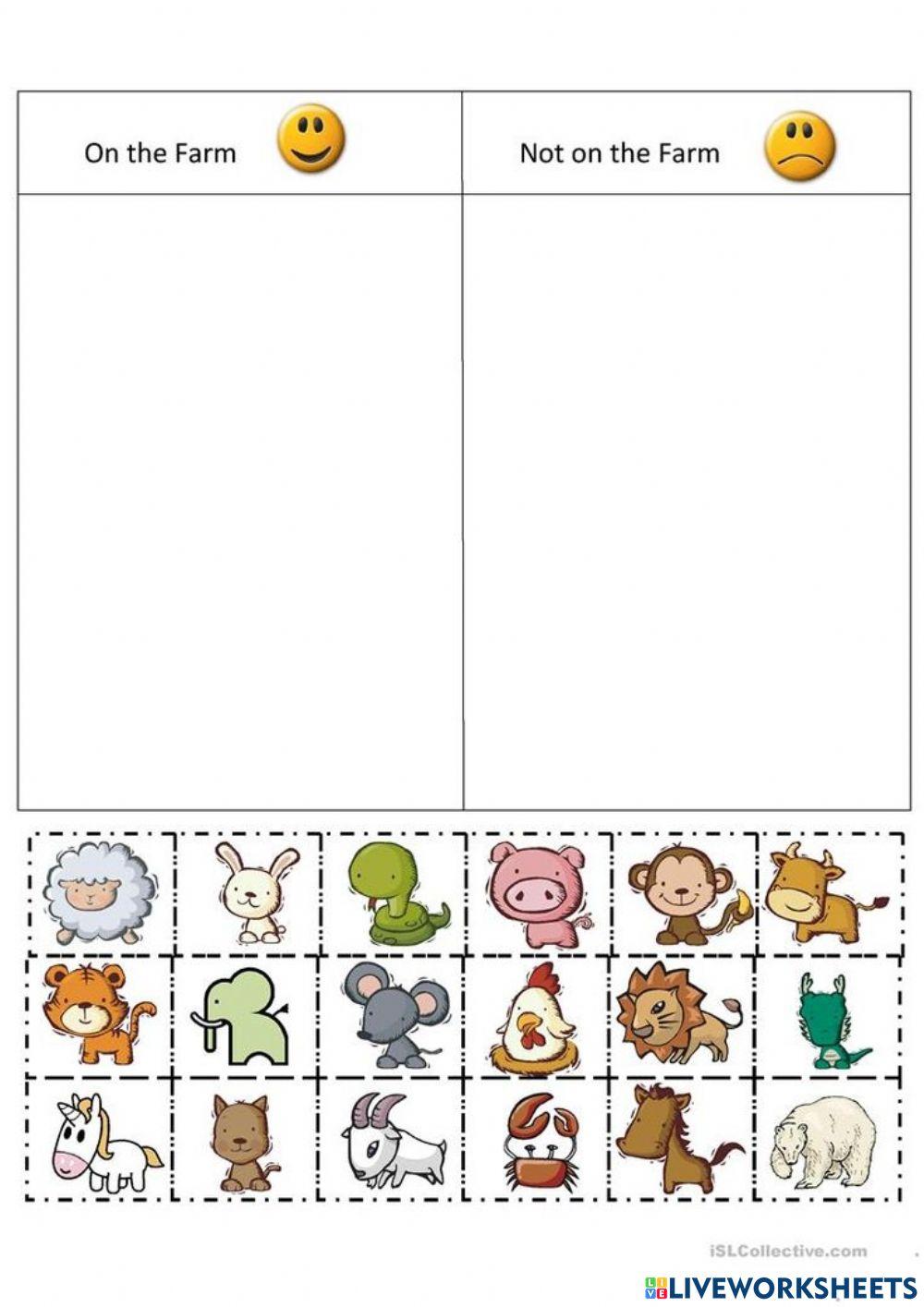 Animal in the farm nguyenhi Live Worksheets