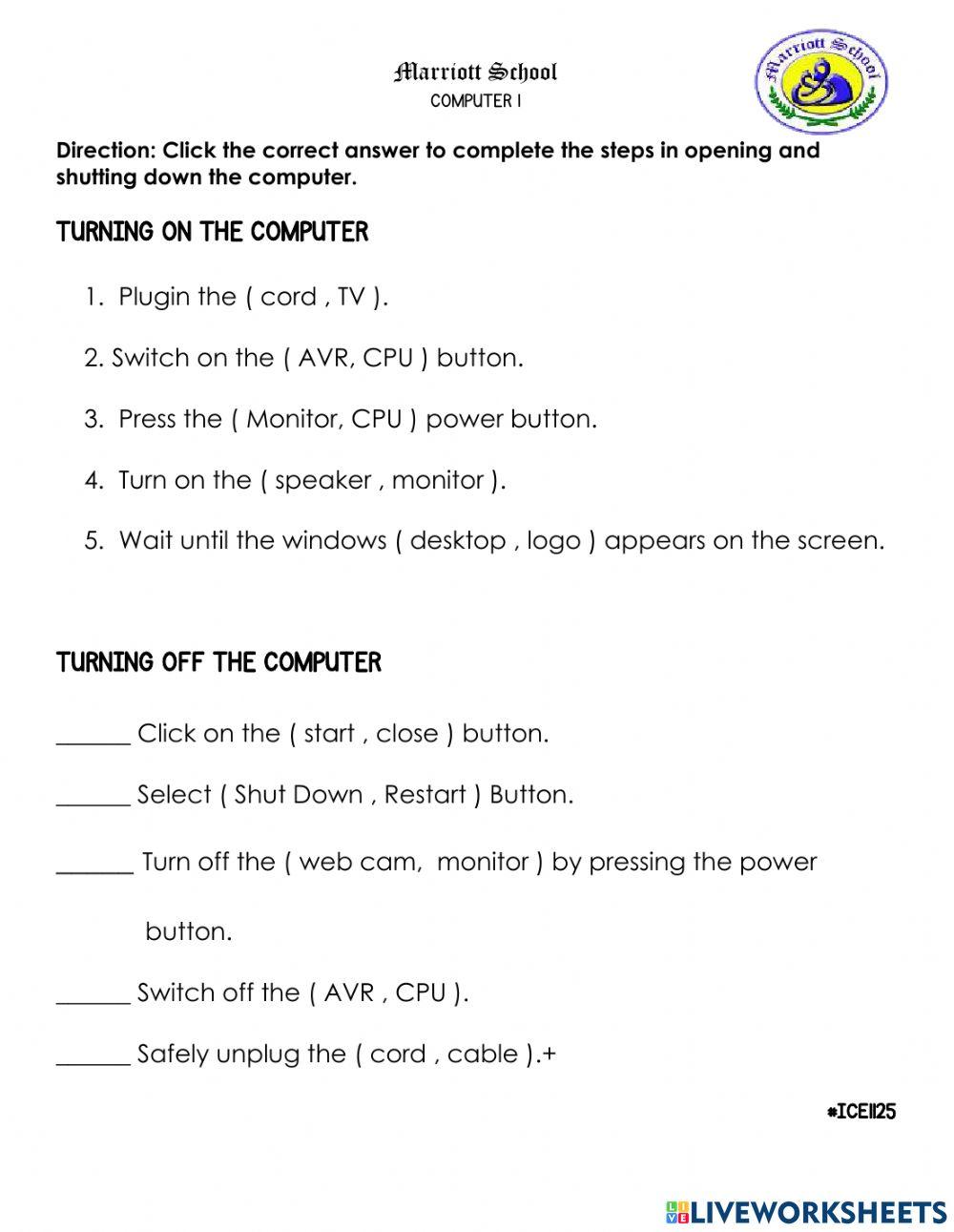 Opening and Closing Computer