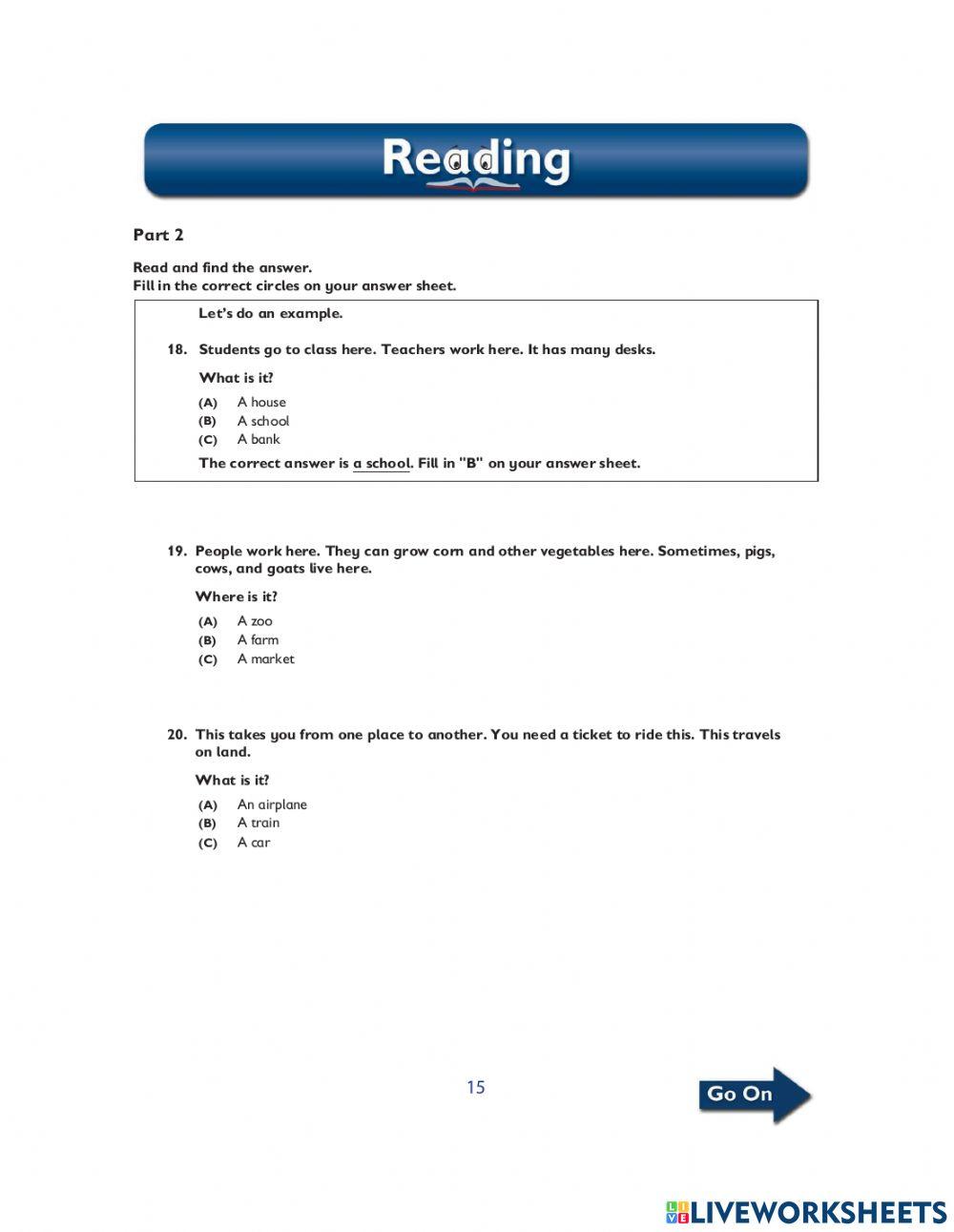 TOEFL primary test