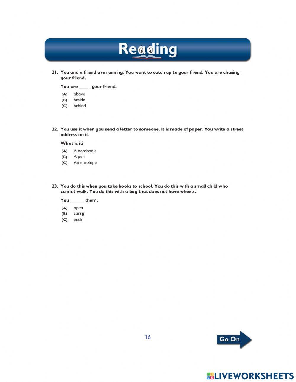 TOEFL primary test