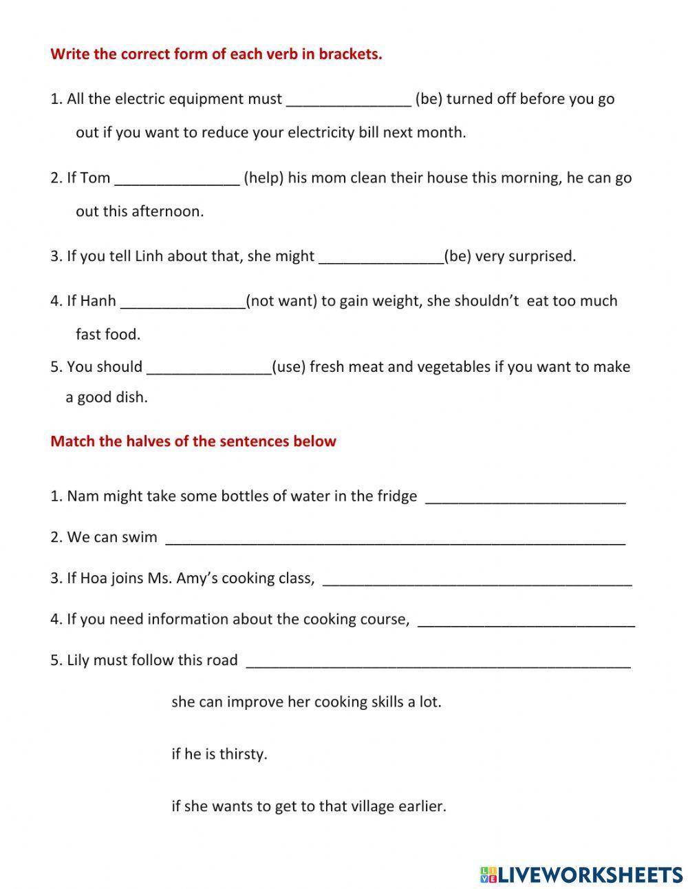 Modals with if clause