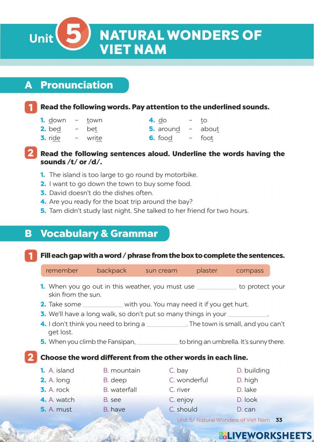 E6 - UNIT 5 - EXERCISES