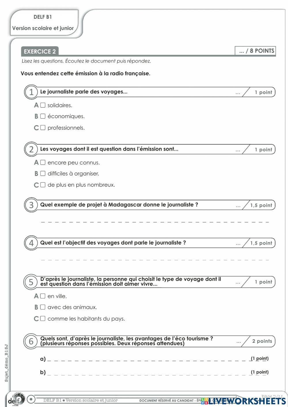 Examen delf junior b1 dascle