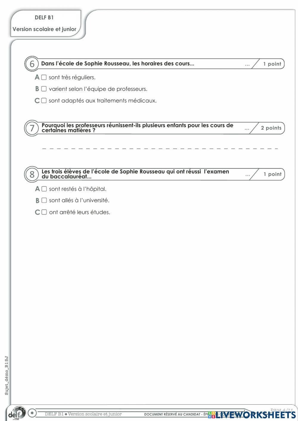 Examen delf junior b1 dascle