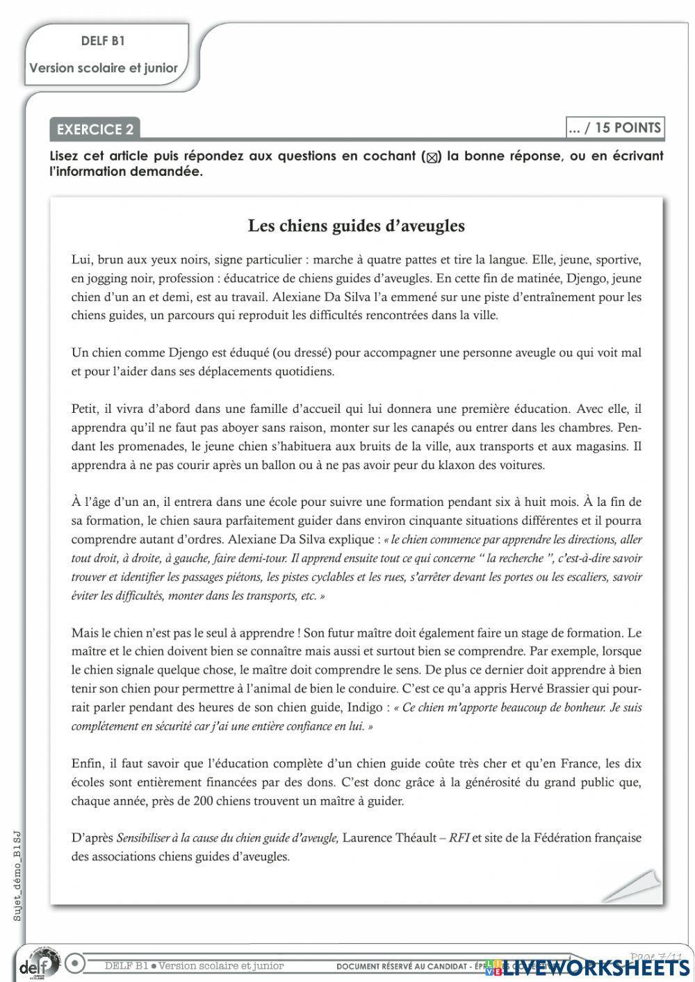 Examen delf junior b1 dascle