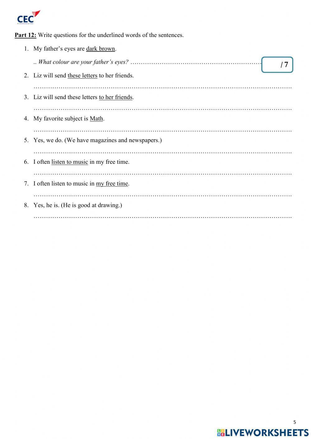 Discover 3-Grammar Test Unit 13 - 14