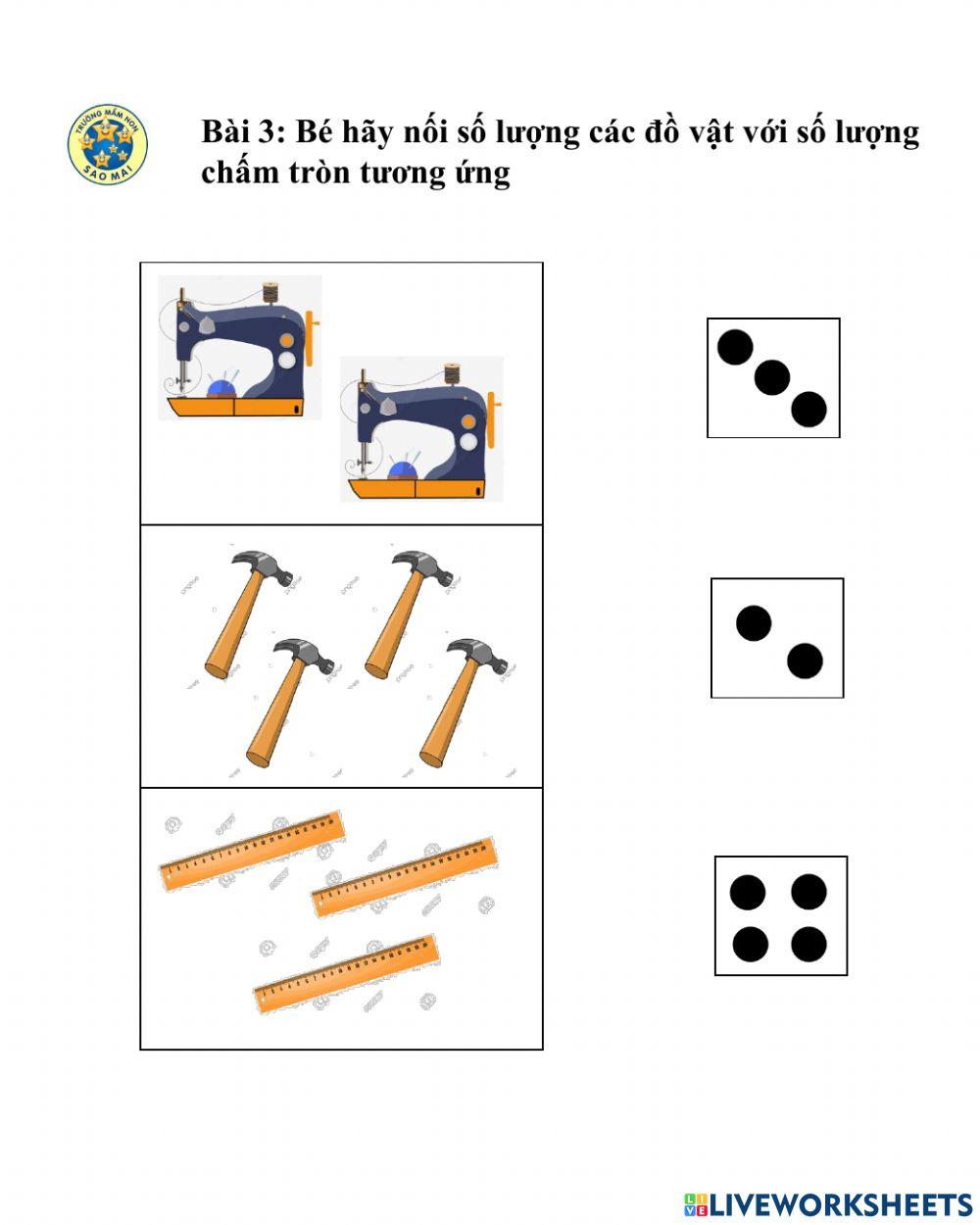 Ôn số lượng trong phạm vi 5