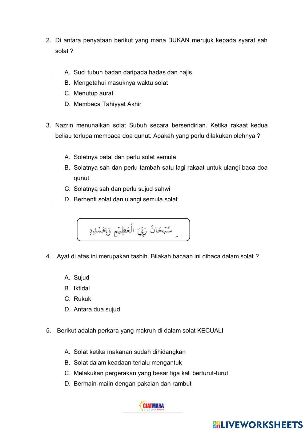 Solat (rukun qauli, fikli & qunut)