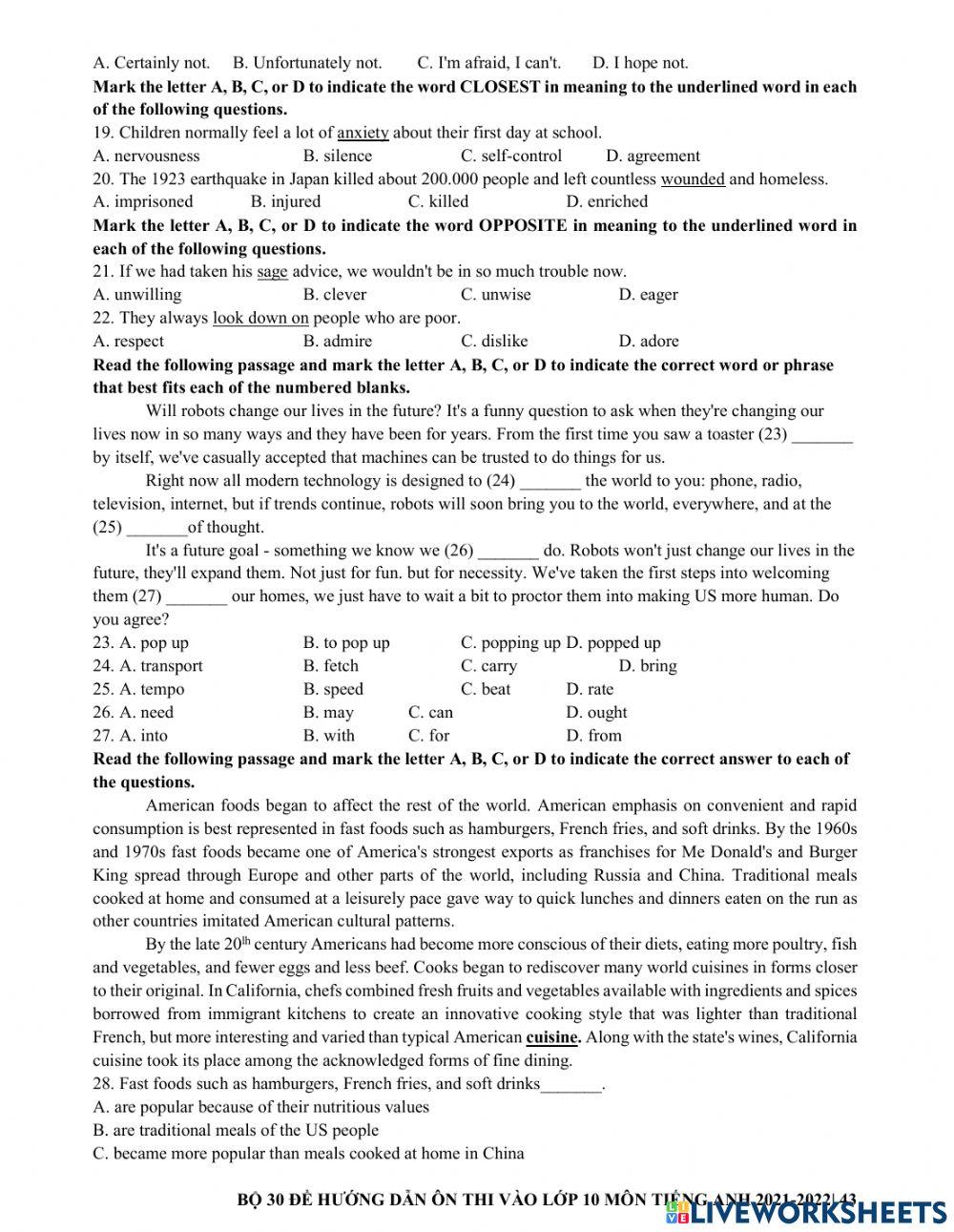 Ôn thi vào 10 - đề 12