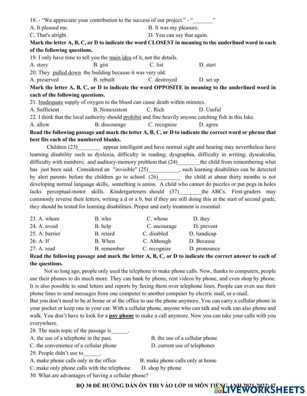 Ôn thi vào 10 - đề 13