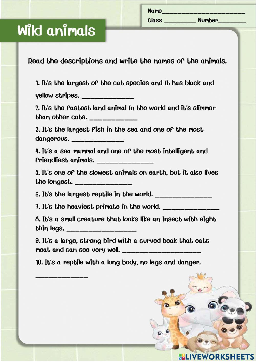 How To Get Free Points On Wild Animals Online Wild animals online exercise for | Live Worksheets