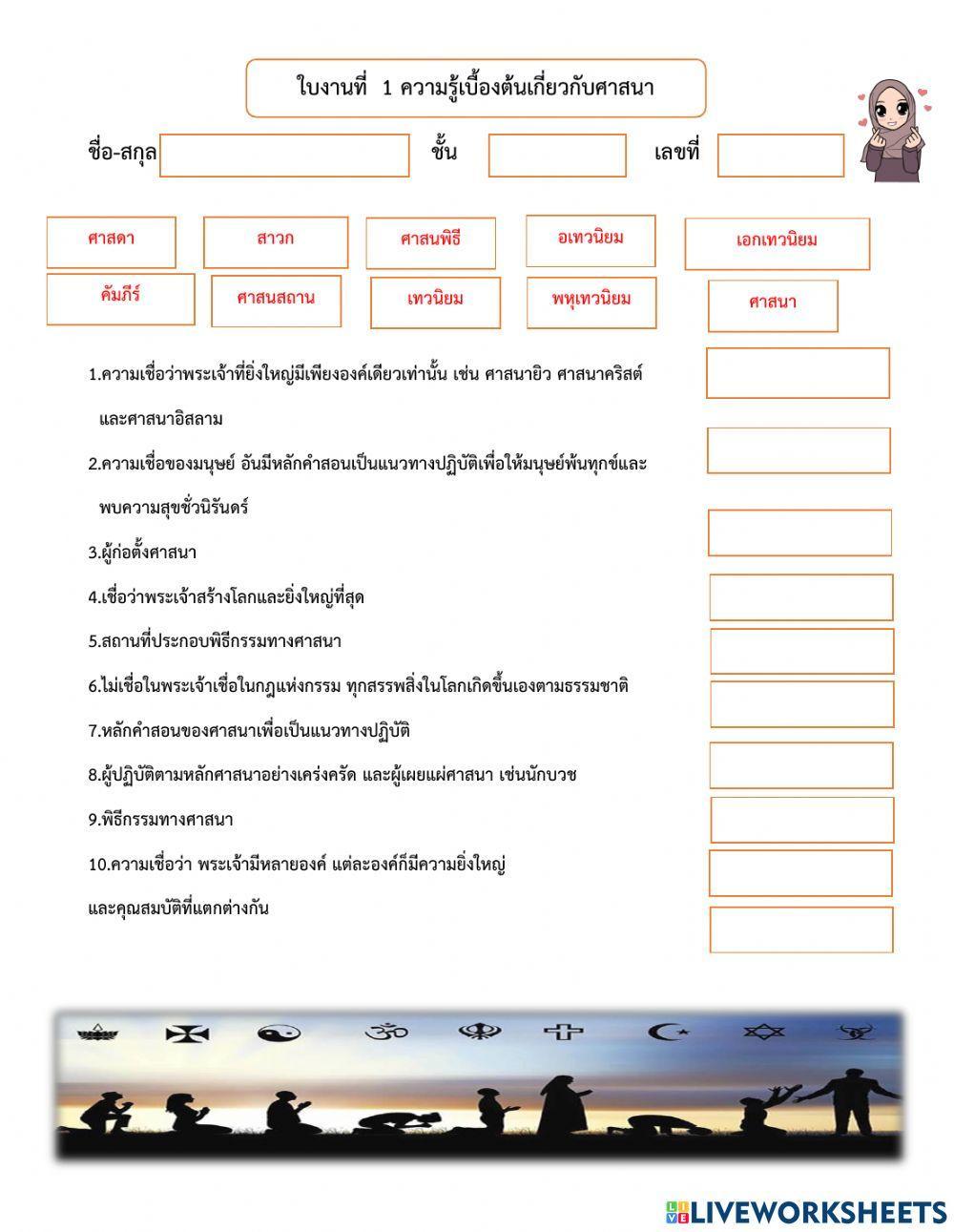 ความรู้เบื้องต้นเกี่ยวกับศาสนา