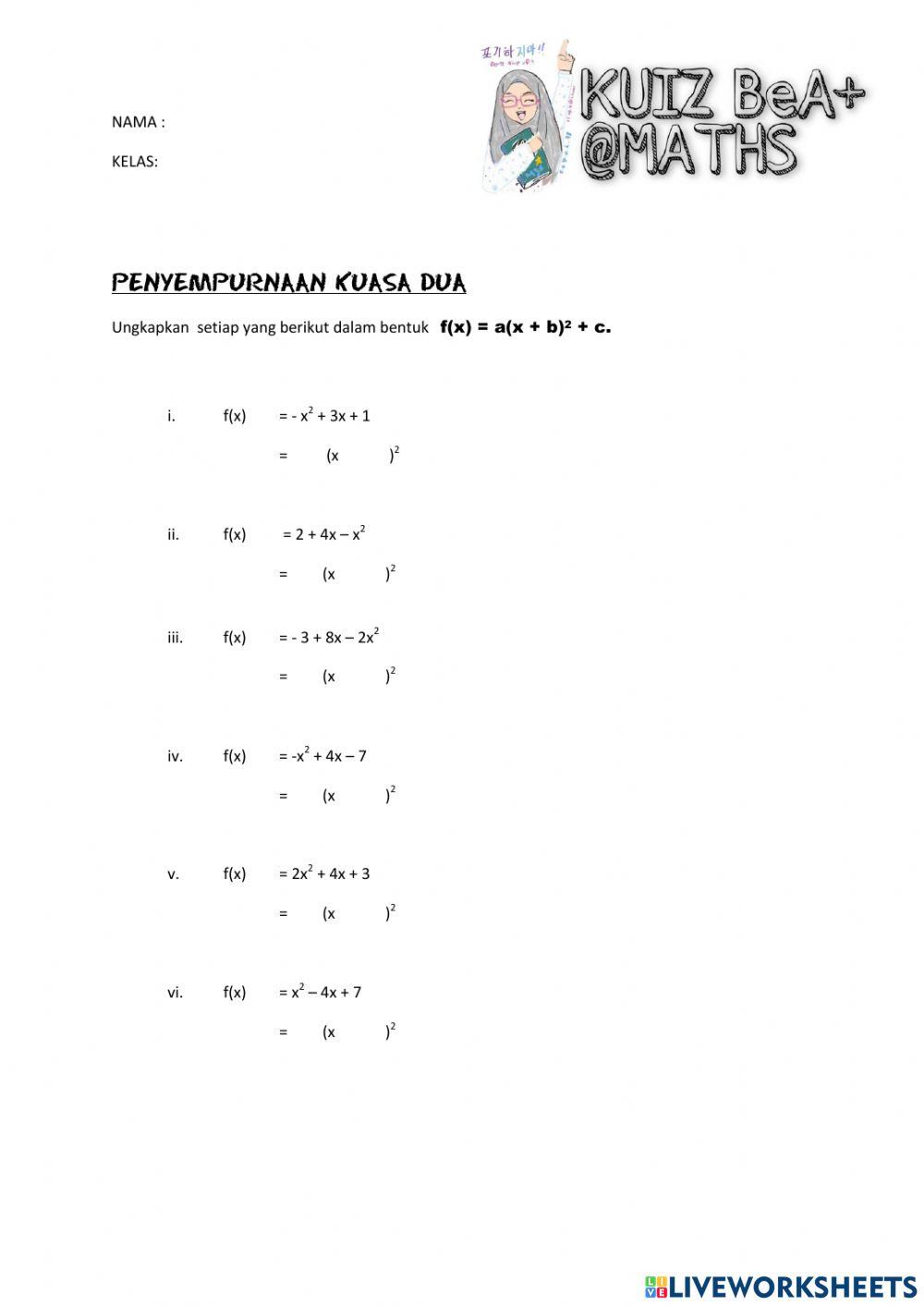 Penyempurnaan kuasa dua