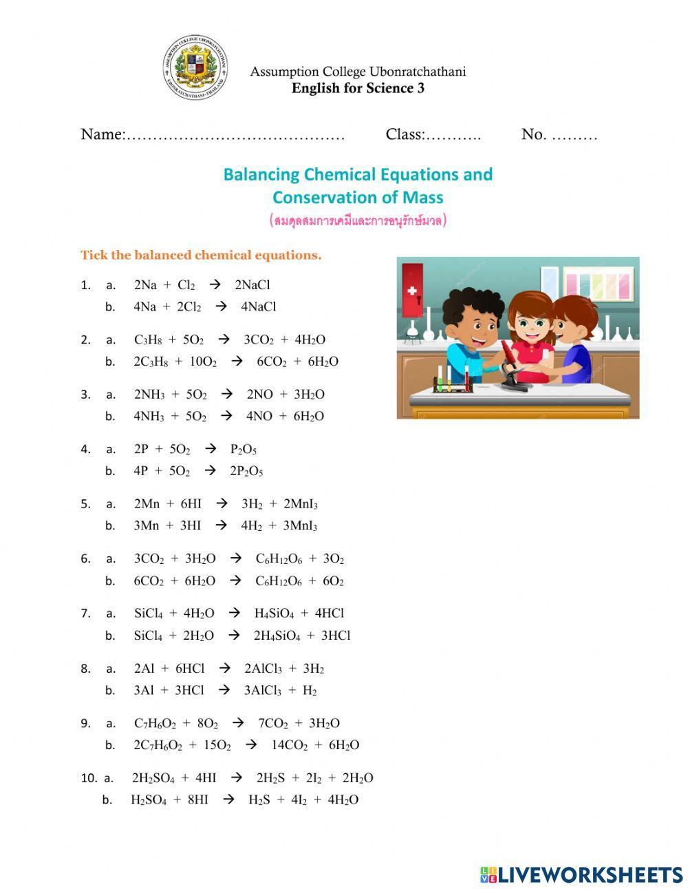 Balancing Chemical Equations
