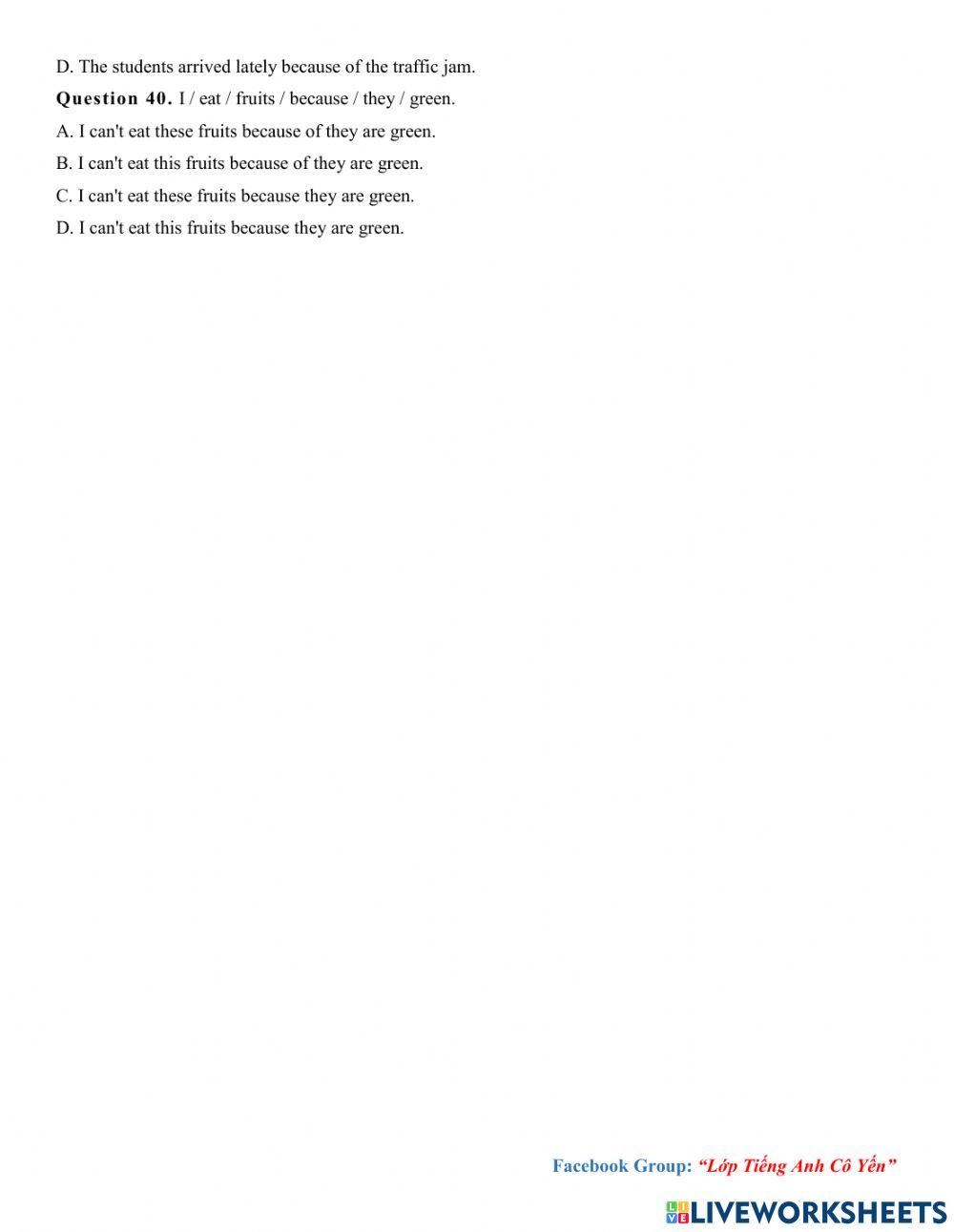 Y7 Final term 1 test - số 1