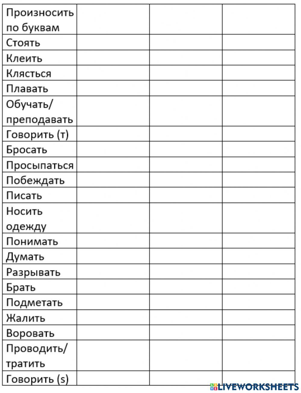 Irregular verbs spark 3 5