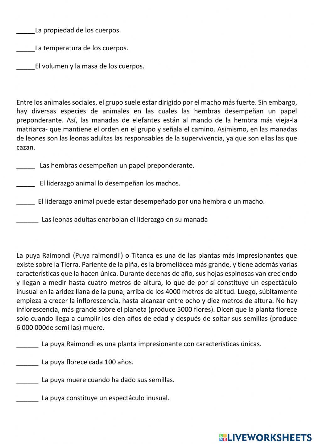 Ideas principales y secundarias