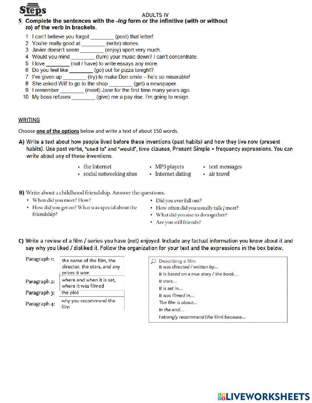 Adults IV - Final exam